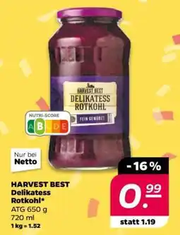 NETTO HARVEST BEST Delikatess Rotkohl Angebot