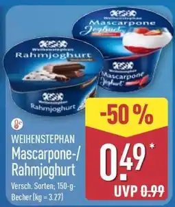 Aldi Nord WEIHENSTEPHAN Mascarpone- / Rahmjoghurt Angebot