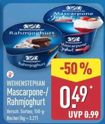 Aldi Nord WEIHENSTEPHAN Mascarpone- / Rahmjoghurt Angebot