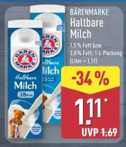 Aldi Nord BÄRENMARKE Haltbare Milch Angebot