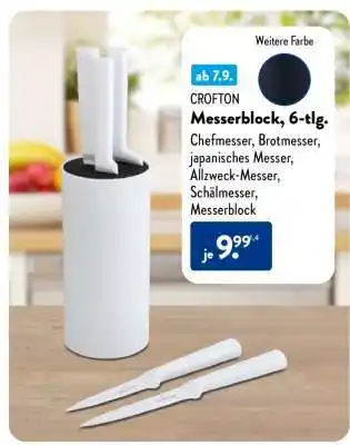 Aldi Nord CROFTON Messerblock, 6-tlg Angebot
