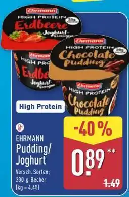 Aldi Nord EHRMANN Pudding/Joghurt Angebot