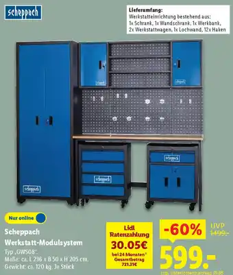 Lidl Scheppach Werkstatt-Modulsystem Angebot