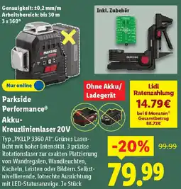 Lidl Parkside Performance Akku Kreuzlinienlaser 20V Angebot