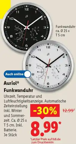 Lidl Auriol Funkwanduhr Angebot