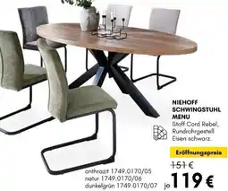 Hardeck Niehoff schwingstuhl menu Angebot