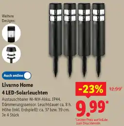 Lidl Livarno Home 4 LED-Solarleuchten Angebot