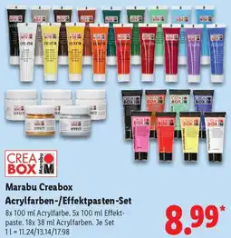 Lidl Marabu Creabox Acrylfarben-/Effektpasten-Set Angebot