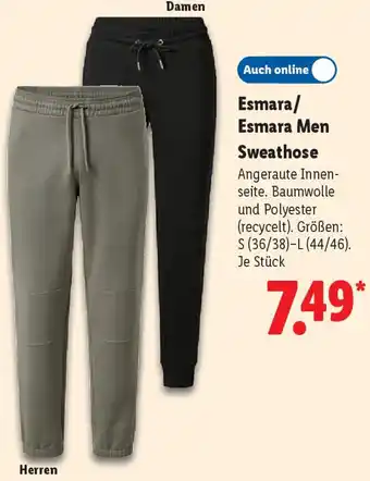 Lidl Esmara/ Esmara Men Sweathose Angebot