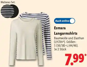 Lidl Esmara Langarmshirts Angebot