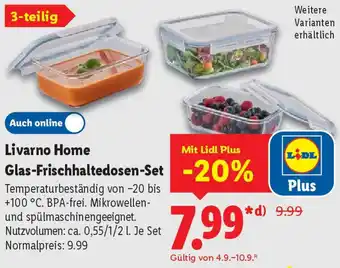 Lidl Livarno Home Glas-Frischhaltedosen-Set Angebot