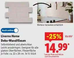 Lidl Livarno Home Deko-Wandfliesen Angebot