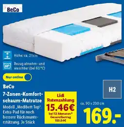 Lidl BeCo 7-Zonen-Komfortschaum-Matratze Angebot