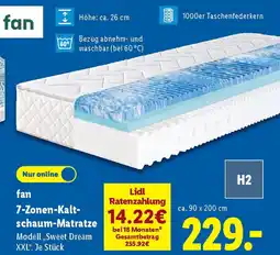Lidl fan 7-Zonen-Kaltschaum-Matratze Angebot