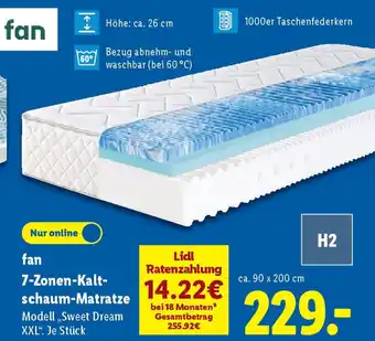 Lidl fan 7-Zonen-Kaltschaum-Matratze Angebot