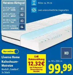 Lidl Liverno Home Kaltschaum Matratze Angebot