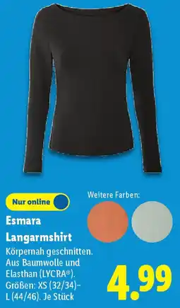 Lidl Esmara Langarmshirt Angebot