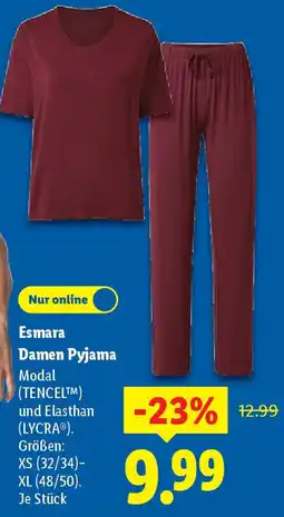 Lidl Esmara Damen Pyjama Angebot