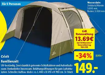 Lidl CRIVIT Familienzelt Angebot