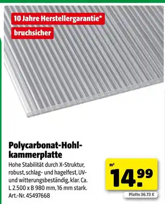 Hagebau Polycarbonat-hohlkammerplatte Angebot