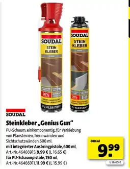 Hagebau Soudal steinkleber genius gun mit integrierter ausbringpistole Angebot