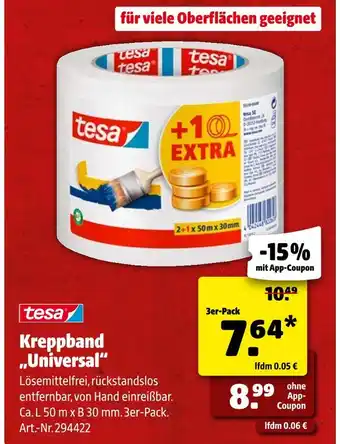 Hagebau Tesa kreppband universal Angebot