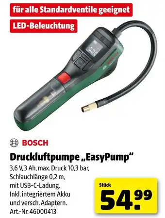 Hagebau Bosch druckluftpumpe easypump Angebot