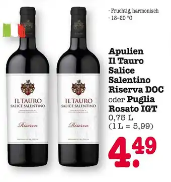 E-Center Il tauro salice salentino riserva doc Angebot
