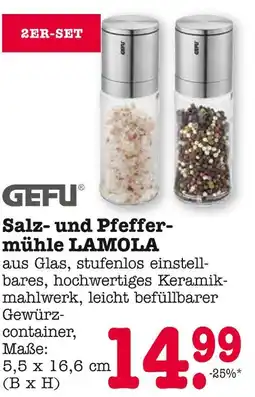 E-Center Gefu salz- und pfeffermühle lamola Angebot