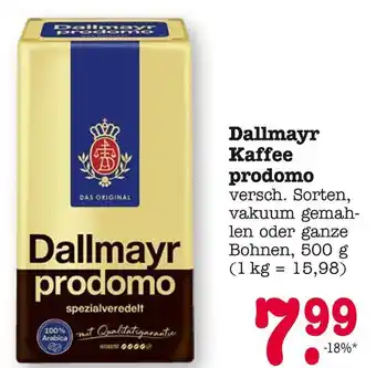 E-Center Dallmayr kaffee prodomo Angebot