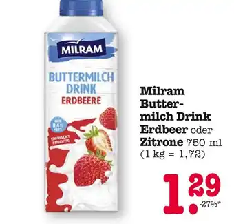 E-Center Milram buttermilch drink erdbeer Angebot