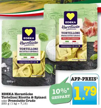 E-Center Edeka herzstücke tortelloni ricotta & spinaci Angebot