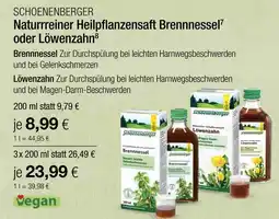 Vitalia Schoenenberger naturrreiner heilpflanzensaft brennnessel Angebot