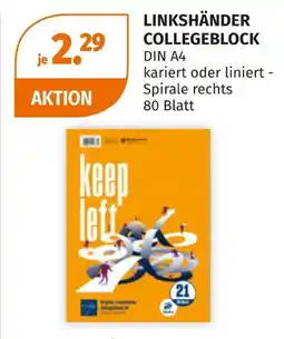 Müller Linkshänder collegeblock Angebot
