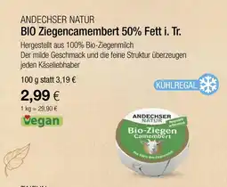 Vitalia Andechser natur bio ziegencamembert 50% fett i. tr Angebot