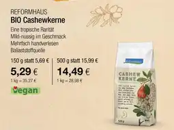 Vitalia Reformhaus bio cashewkerne Angebot