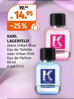 Müller Karl lagerfeld jeans urban blue eau de toilette oder urban pink eau de parfum Angebot
