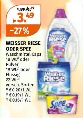 Müller Weisser riese oder spee waschmittel Angebot