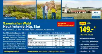 Lidl Hotel klosterhof bayerischer wald Angebot