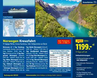 Lidl Costa favolosa norwegen kreuzfahrt Angebot