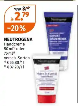 Müller Neutrogena handcreme Angebot