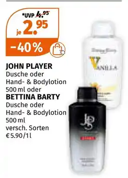 Müller John player dusche oder hand- & bodylotion Angebot