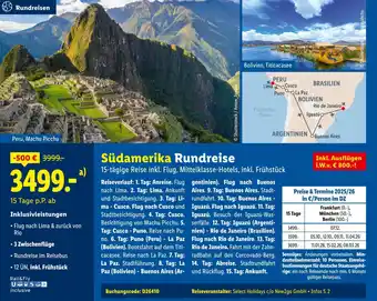 Lidl Rundreisen südamerika rundreise Angebot