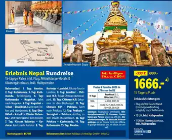 Lidl Select holidays c/o new2go gmbh erlebnis nepal rundreise Angebot