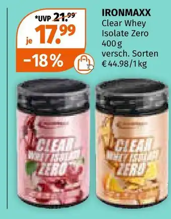 Müller Ironmaxx clear whey isolate zero Angebot