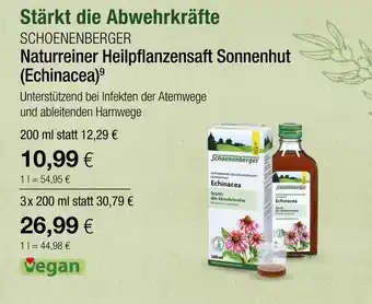 Vitalia Schoenenberger naturreiner heilpflanzensaft sonnenhut (echinacea) Angebot
