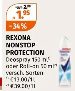 Müller Rexona nonstop protection deospray Angebot