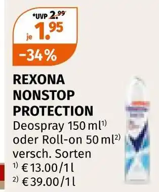 Müller Rexona nonstop protection deospray Angebot