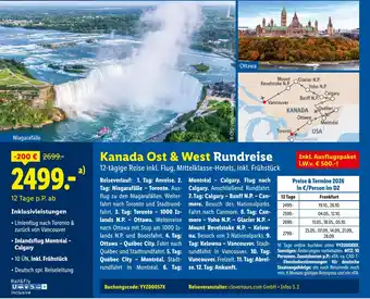 Lidl Kanada ost & west rundreise Angebot