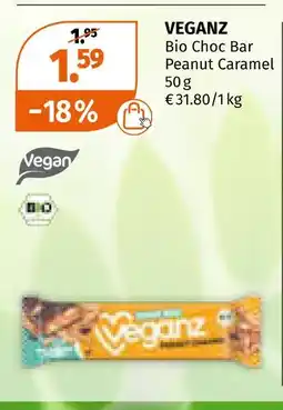 Müller Veganz bio choc bar peanut caramel Angebot